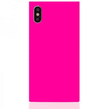 iDecoz iPhone X/Xs Deksel Square Case Neon Rosa