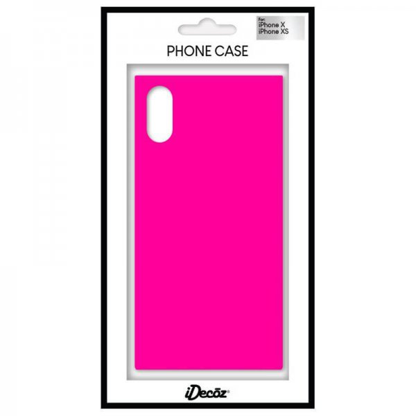 iDecoz iPhone X/Xs Deksel Square Case Neon Rosa