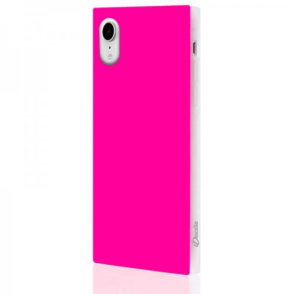 iDecoz iPhone Xr Deksel Square Case Neon Rosa