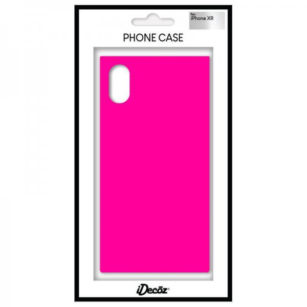 iDecoz iPhone Xr Deksel Square Case Neon Rosa