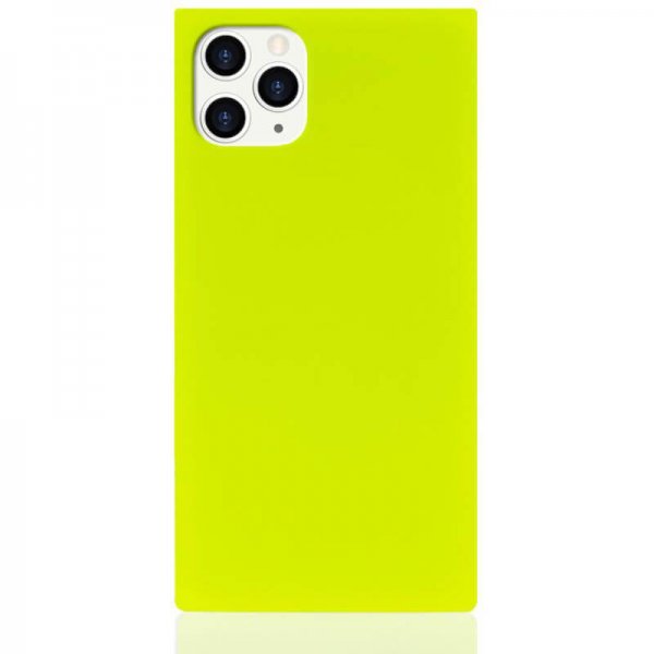 iDecoz iPhone 11 Pro Max Deksel Square Case Neon Gul