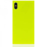 iDecoz iPhone Xs Max Deksel Square Case Neon Gul
