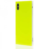 iDecoz iPhone Xs Max Deksel Square Case Neon Gul