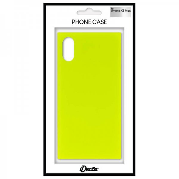 iDecoz iPhone Xs Max Deksel Square Case Neon Gul
