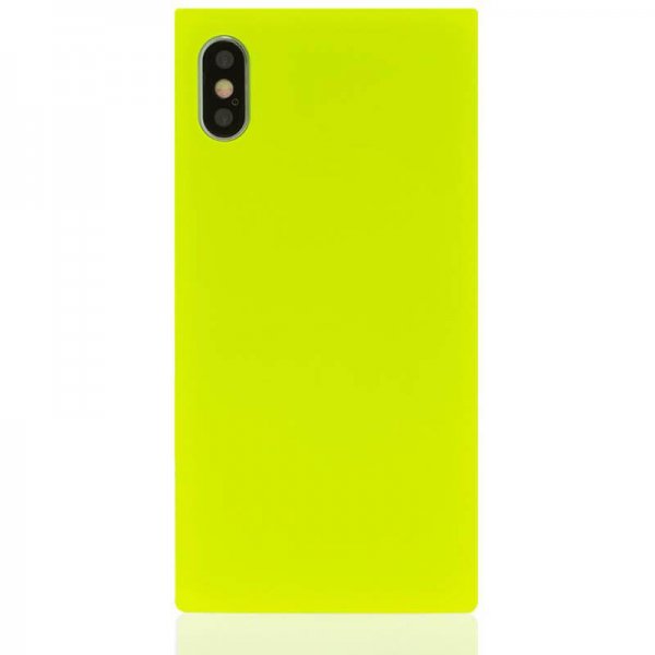 iDecoz iPhone X/Xs Deksel Square Case Neon Gul