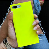 iDecoz iPhone Xr Deksel Square Case Neon Gul