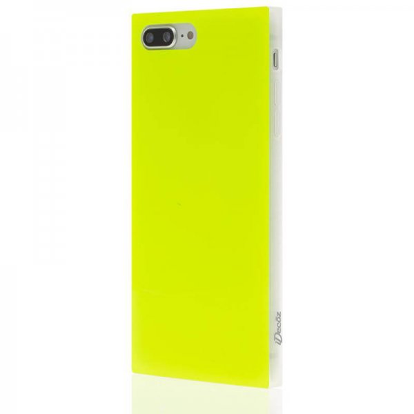 iDecoz iPhone 7 Plus/iPhone 8 Plus Deksel Square Case Neon Gul