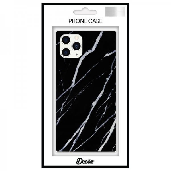 iDecoz iPhone 11 Pro Max Deksel Square Case Marble Svart