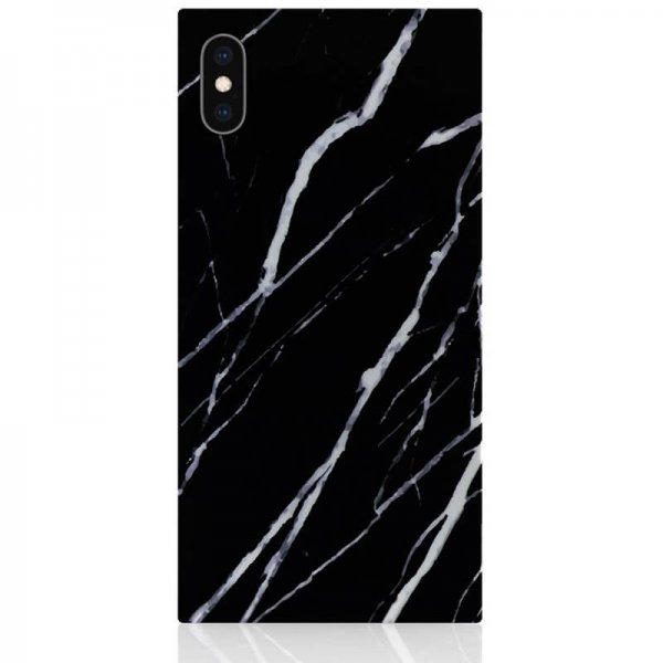 iDecoz iPhone Xs Max Deksel Square Case Marble Svart