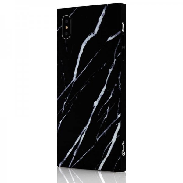 iDecoz iPhone Xs Max Deksel Square Case Marble Svart