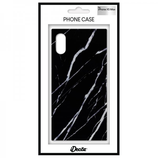 iDecoz iPhone Xs Max Deksel Square Case Marble Svart