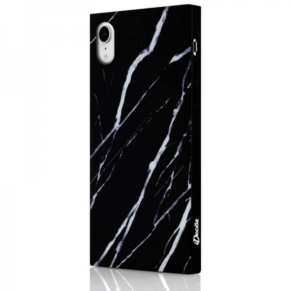 iDecoz iPhone Xr Deksel Square Case Marble Svart