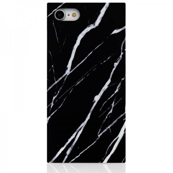 iDecoz iPhone 7/8/SE Deksel Square Case Marble Svart