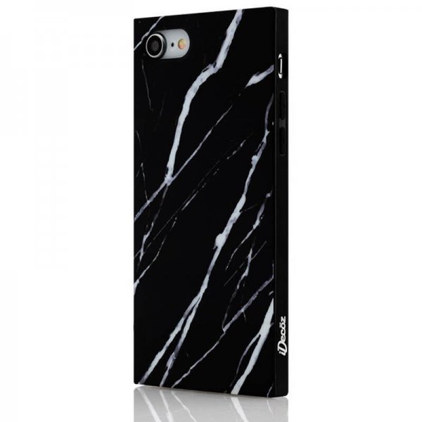 iDecoz iPhone 7/8/SE Deksel Square Case Marble Svart