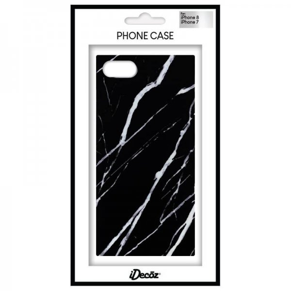 iDecoz iPhone 7/8/SE Deksel Square Case Marble Svart