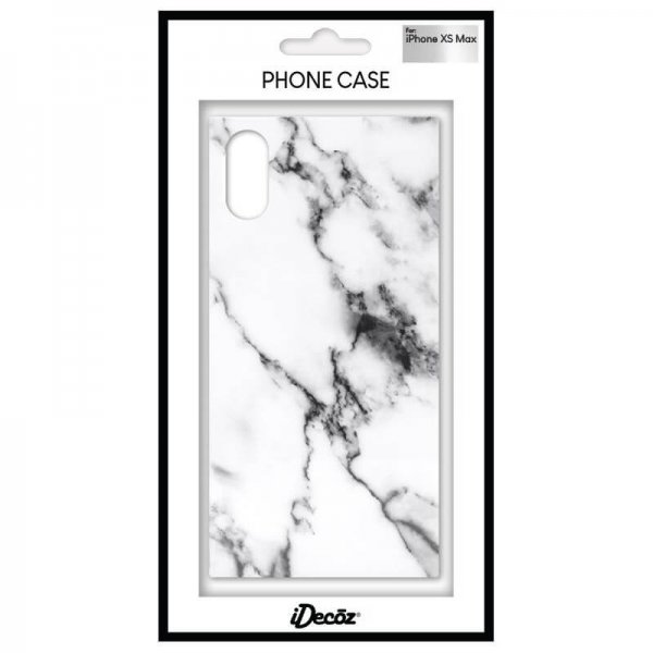iDecoz iPhone Xs Max Deksel Square Case Marble Hvit