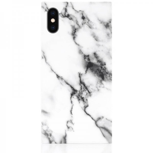 iDecoz iPhone X/Xs Deksel Square Case Marble Hvit