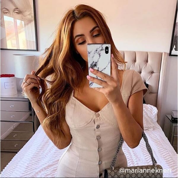 iDecoz iPhone X/Xs Deksel Square Case Marble Hvit