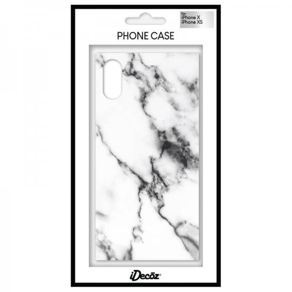 iDecoz iPhone X/Xs Deksel Square Case Marble Hvit
