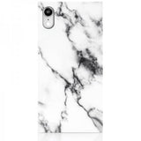 iDecoz iPhone Xr Deksel Square Case Marble Hvit