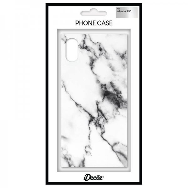 iDecoz iPhone Xr Deksel Square Case Marble Hvit