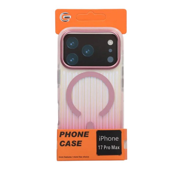 iPhone 17 Pro Max Deksel Korrugerte MagSafe Rosa