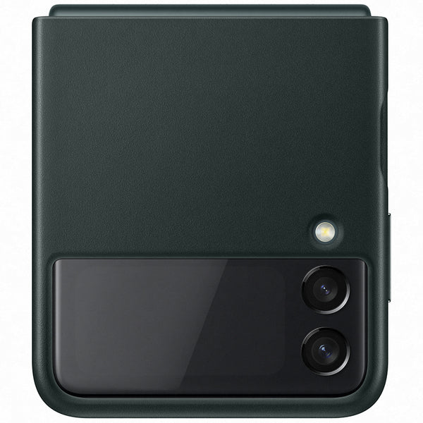 Samsung Original Galaxy Z Flip 3 Deksel Leather Cover Grønn