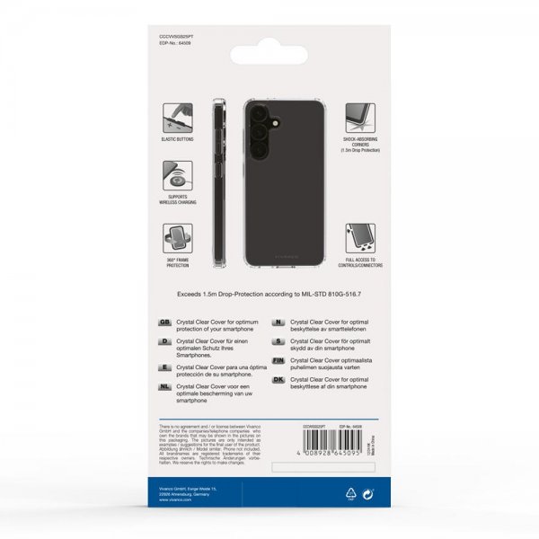 Vivanco Samsung Galaxy S25 Plus Deksel Crystal Clear Transparent