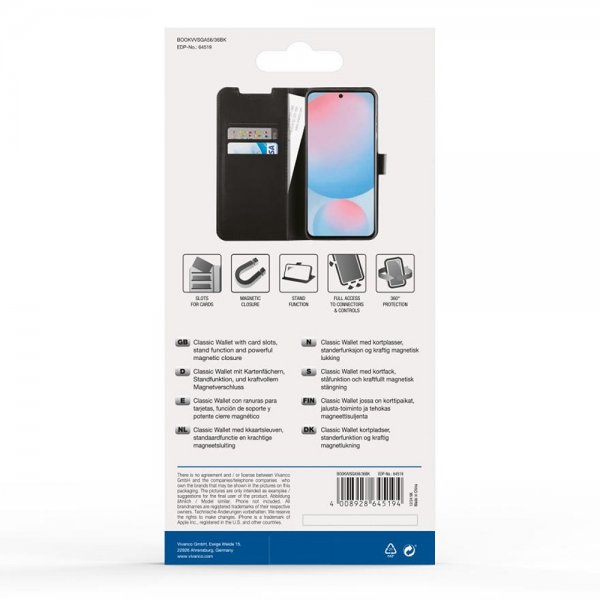Vivanco Samsung Galaxy A36/Galaxy A56 Etui Classic Wallet Svart