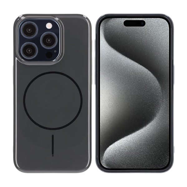 iPhone 15 Pro Deksel TPU MagSafe Glatt Svart