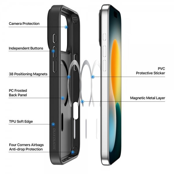 Dux Ducis iPhone 17 Pro Deksel Yind Series MagSafe Svart