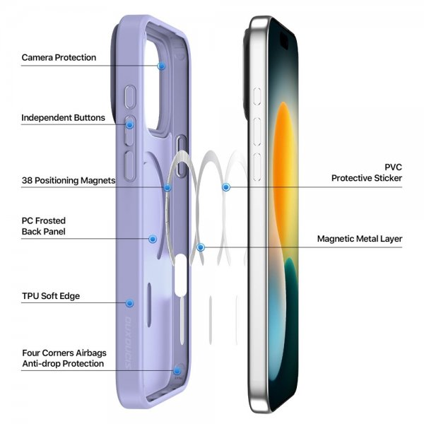 Dux Ducis iPhone 17 Pro Max Deksel Yind Series MagSafe Lilla