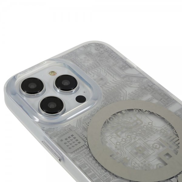 iPhone 14 Pro Max Deksel PQY Geek Series MagSafe Silver