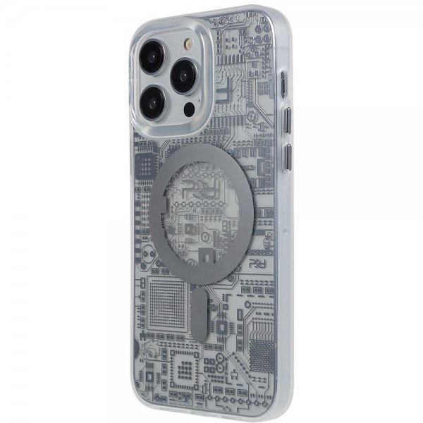 iPhone 14 Pro Max Deksel PQY Geek Series MagSafe Silver