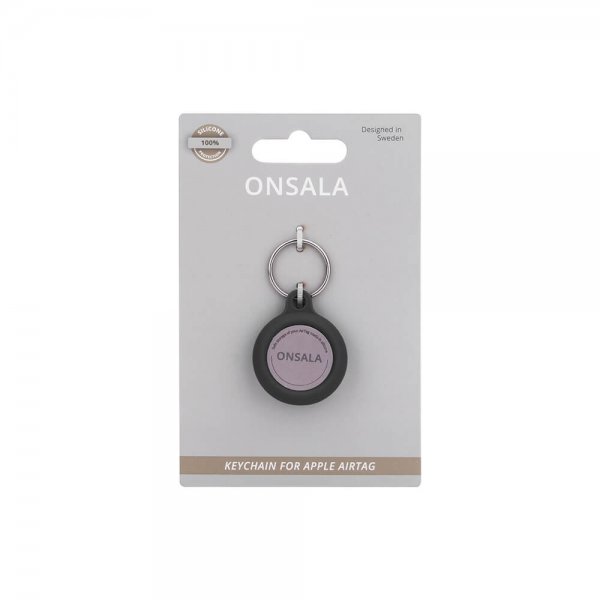 Onsala Apple AirTag Holder Silikon med Nøkkelring Svart