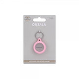 Onsala Apple AirTag Holder Silikon med Nøkkelring Rosa