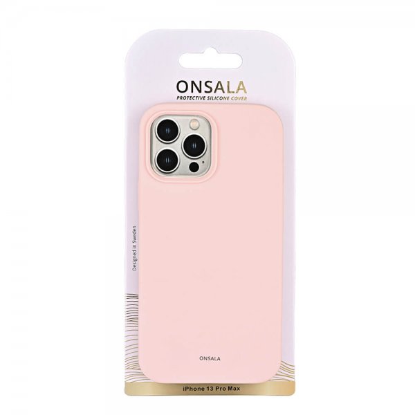 Onsala iPhone 13 Pro Max Deksel Silikon Chalk Pink