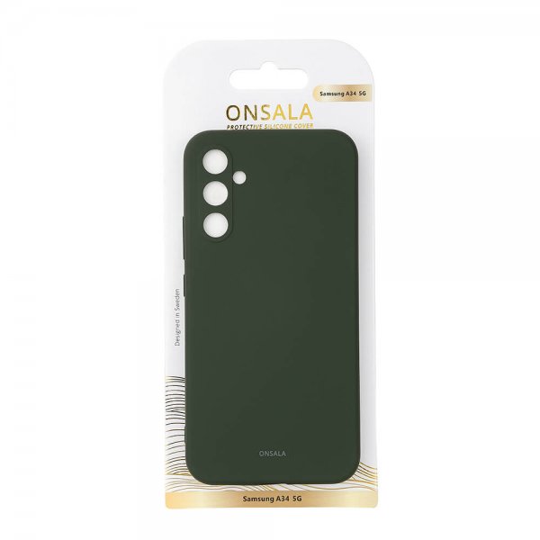 Onsala Samsung Galaxy A34 5G Deksel Silikon Dark Green