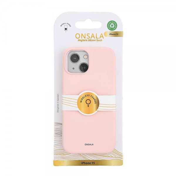 Onsala iPhone 15 Deksel Silicone Touch MagSeries Chalk Pink