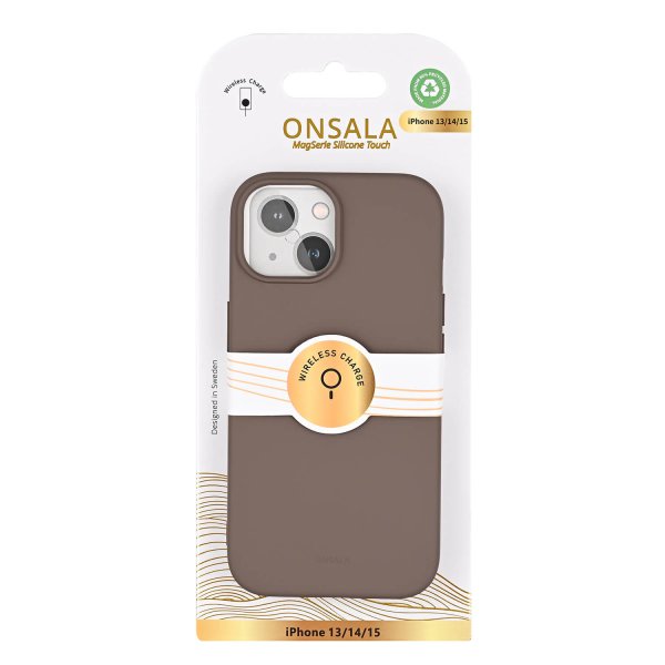 Onsala iPhone 13/iPhone 14/iPhone 15 Deksel Silicone Touch Chocolate
