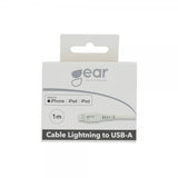 Gear Ladekabel Lightning til USB-A 1m MFI Hvit