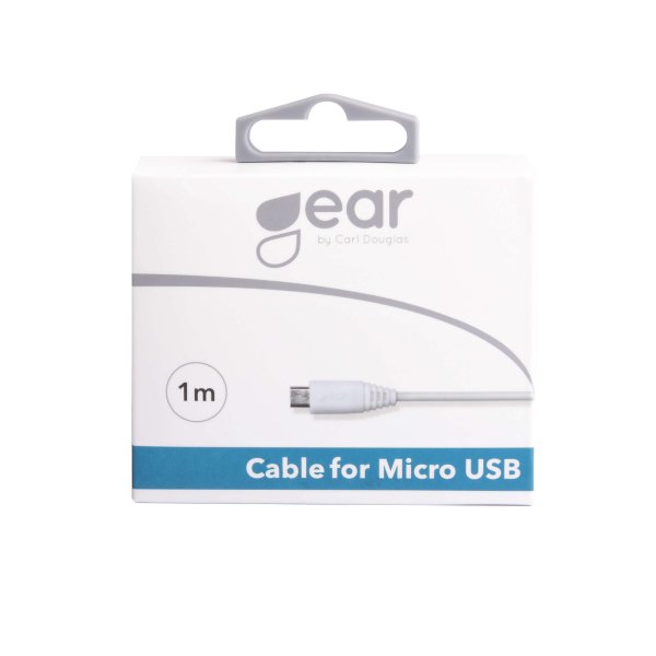 Gear Ladekabel Micro-USB til USB-A 1m Hvit
