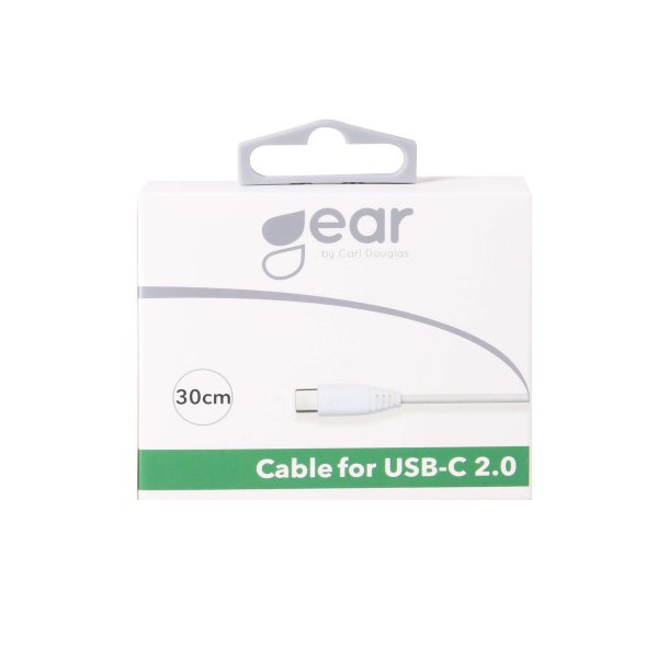 Gear Ladekabel USB-A til USB-C 0.3m Hvit