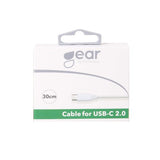 Gear Ladekabel USB-A til USB-C 0.3m Hvit