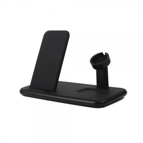Gear Trådløs Trippel QI Lader Mobil/Watch/Airpods 20W Svart