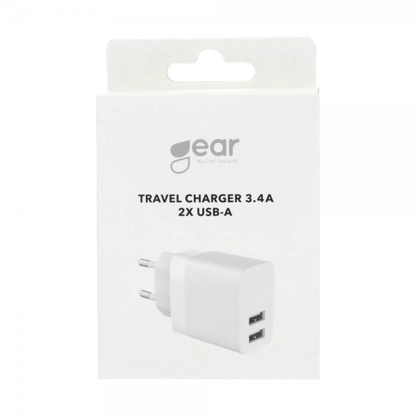 Gear Lader 2xUSB-A 3.4A Hvit