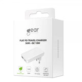 Gear Lader Flat PD/PPS Travel Charger 36W + QC 18W Hvit