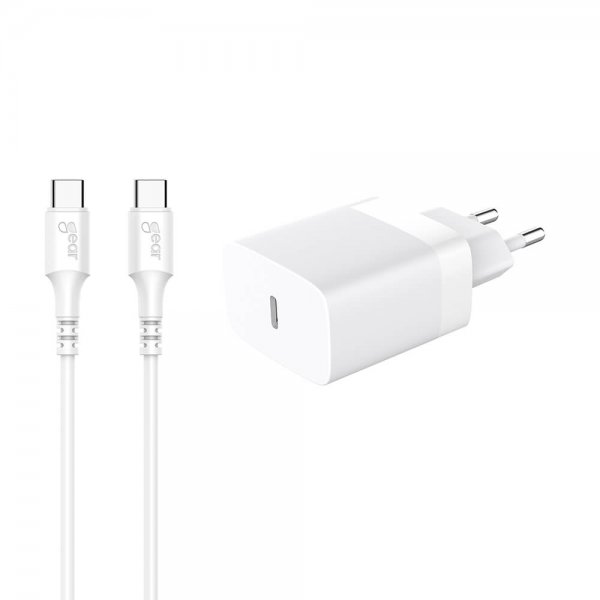 Gear Lader med Kabel PD/PPS Travel Charger 30W Hvit