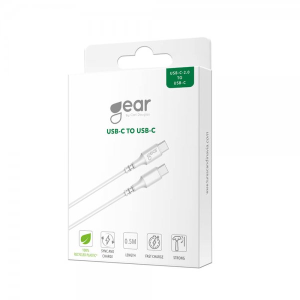 Gear Kabel USB-C/USB-C 0.5m Hvit