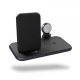 Zens 4 in 1 Stand+Watch Trådløs Charger Aluminium Svart
